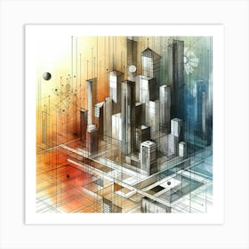 Abstract Cityscape 17 Art Print