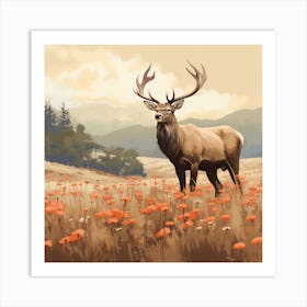 Elk Painting Art Print