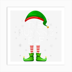 The Running Elf Funny Group Matching Christmas Pajamas Art Print