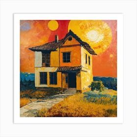 A Painting Of House Of The Sun In A Mixed Style Of (4) Art Print