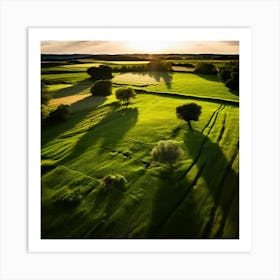 Grass Ecology No People Pasture Drone Scenic Shadow Flight Rural Scene Green Aerial View (8) Art Print