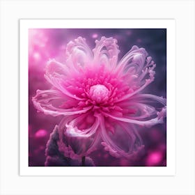 Pink Dahlia Flower Art Print