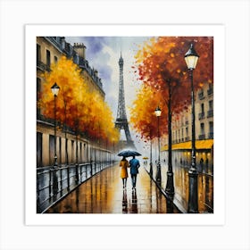 Rainy Day Romance In Paris Art Print