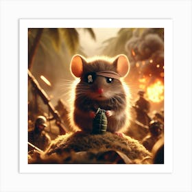 Rat With Grenade Art Print