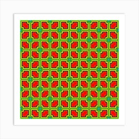 Pattern Modern Texture Seamless Red Yellow Green 1 Art Print