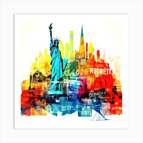 Colorful Liberty - New York City Art Print