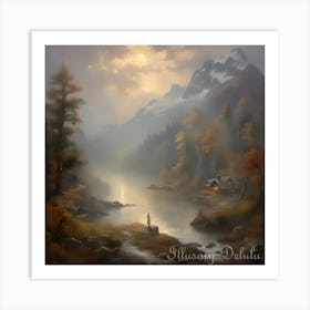 A Misty Mountain Morning Art Print