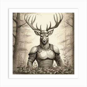 Deer In The Woods 50 Art Print