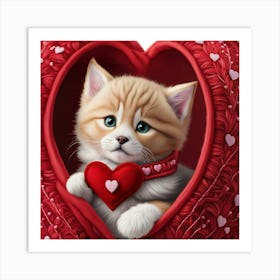 Valentine Kitten 7 Art Print