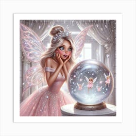 Fairy Princess & the Snow Globe 10 Art Print