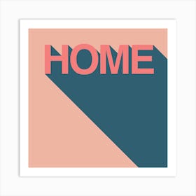 Retro Home (Pink/Blue) Art Print