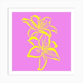 Lily Of The Valley Neon Pink Art Print