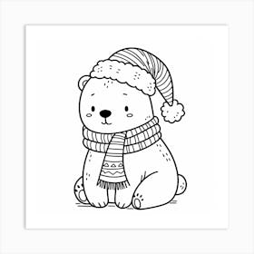 Polar Bear Coloring Page Art Print