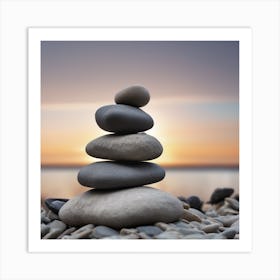 Pebbles Stacked  Art Print