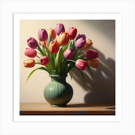 Tulips In A Vase Art Print