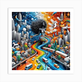 Rainbow City Art Print