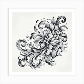 Ornate Floral Design 6 Art Print