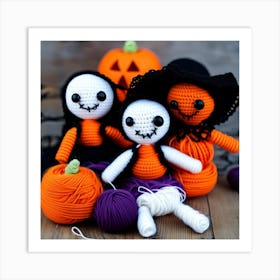 Halloween Amigurumi Dolls Art Print