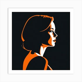 Silhouette Of A Woman modern art 1 Art Print