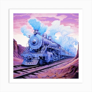 Running after The Darjeeling Limited train painting Art Print for