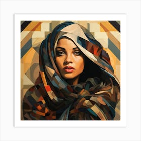 Cubism Moroccan Woman 02 Art Print