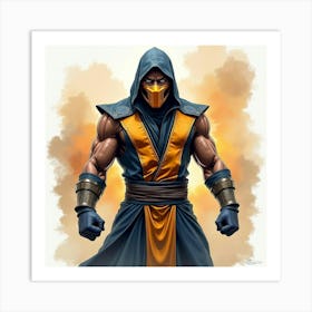 Mortal Kombat Ninja Fighter Concept Art (442) Art Print