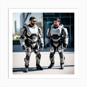 Two Men In Futuristic Suits 1 Art Print