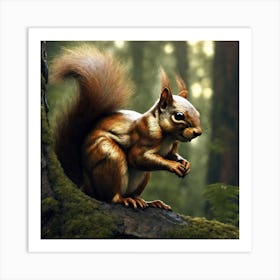 Squirrel In The Forest 81 Art Print