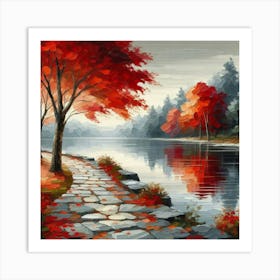 Autumn By The Lake 4 Art Print