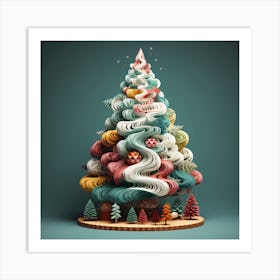 Retro Christmas Brush play Art Print