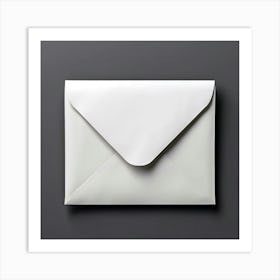 White Envelope On Grey Background Art Print