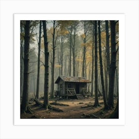 Shack in the woods 1 Art Print