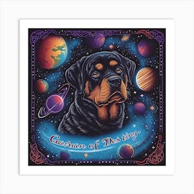 Rottweiler In Space 1 Art Print