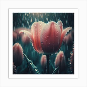 Tulips Getting Wet Art Print
