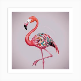 Rainbow Flamingo (2) Art Print