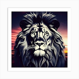 Lion At Sunset 1 Art Print