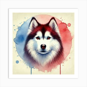 Watercolor Siberian Husky 4 Art Print