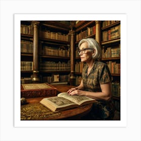 The Elderly Lady Librarian 047 Art Print