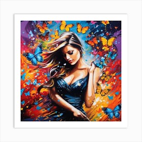 Butterfly Girl 12 Art Print