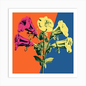 Andy Warhol Style Pop Art Flowers Canterbury Bells 3 Square Art Print