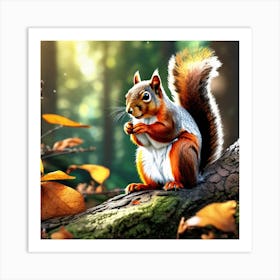 Squirrel In The Forest 401 Art Print