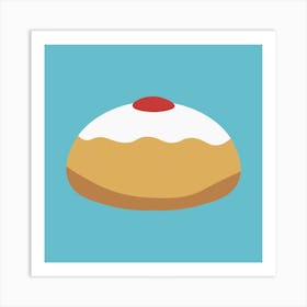 Hanukkah Holiday Sufganiyah Flat Design Icon Art Print