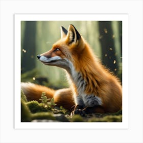 Fox In The Forest 67 Art Print