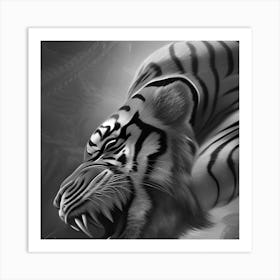 The Tiger Black and White Art Print