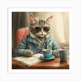 Cat In Sunglasses 3 Art Print