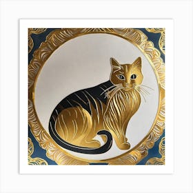 Cat In Gold Art Print