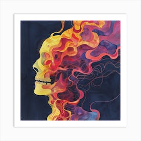 Skulls And Flames Art Print