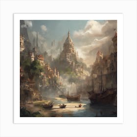 Fantasy City 86 Art Print