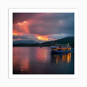 Sunset On A Boat 28 Art Print