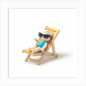 Doll In A Beach Chair Art Print